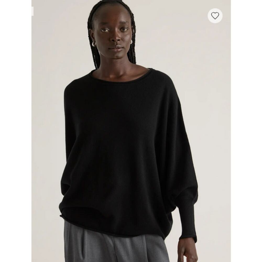 Mongolian Cashmere Batwing Sweater Black Size S/M